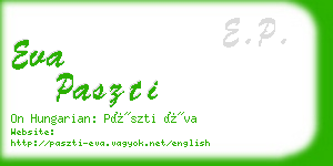 eva paszti business card